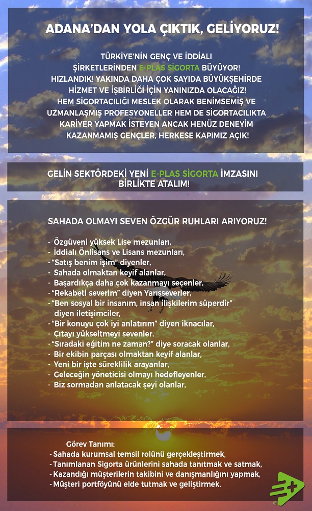 e plas sigorta aracilik hizmetleri limited sirketi sigorta danismani is ilani